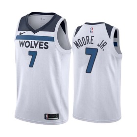Muške NBA Dres Minnesota Timberwolves Wendell Moore JR 7 Nike 2022-23 Association Edition Bijela Swingman